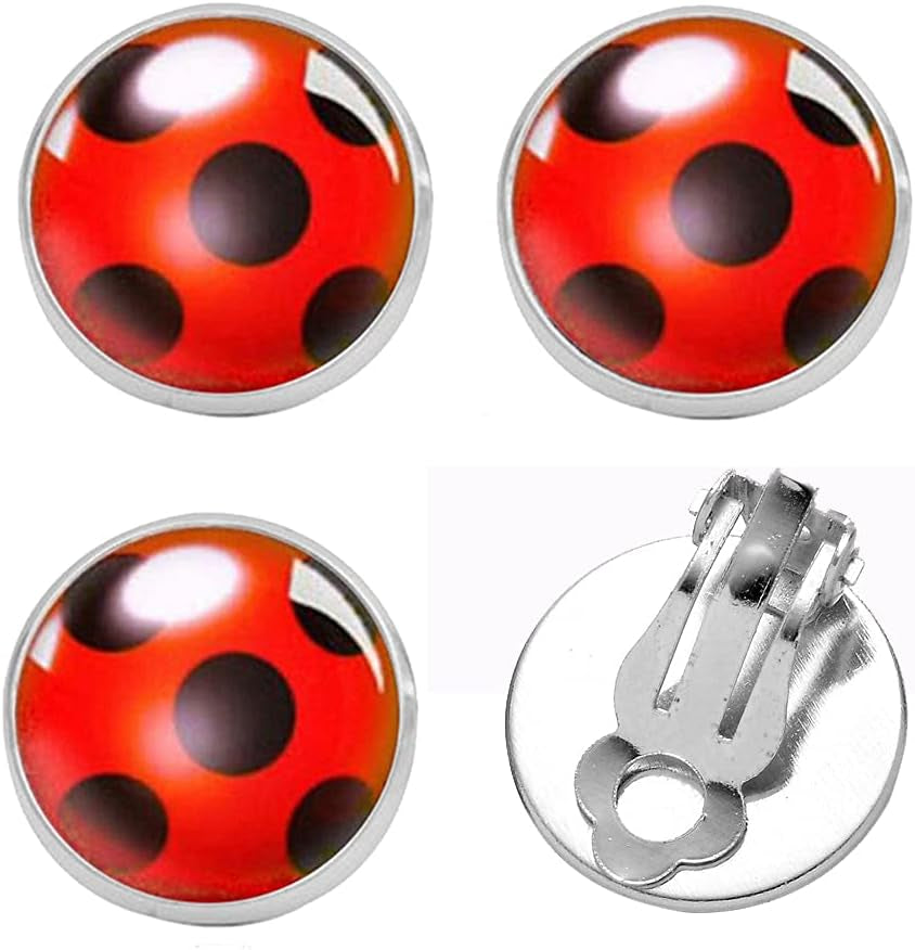 2 Pairs Handmade Clip on Earrings for Girls Women No Pierced Silver Ear Cuff Kid Cosplay Ear Hoop